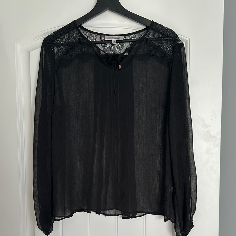 Black Lace Detail Women's Top